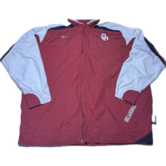 Nike ELITE Oklahoma Sooners Track Jacket Men’s Size LARGE Red Dri-Fit Full Zip - Picture 1 of 11